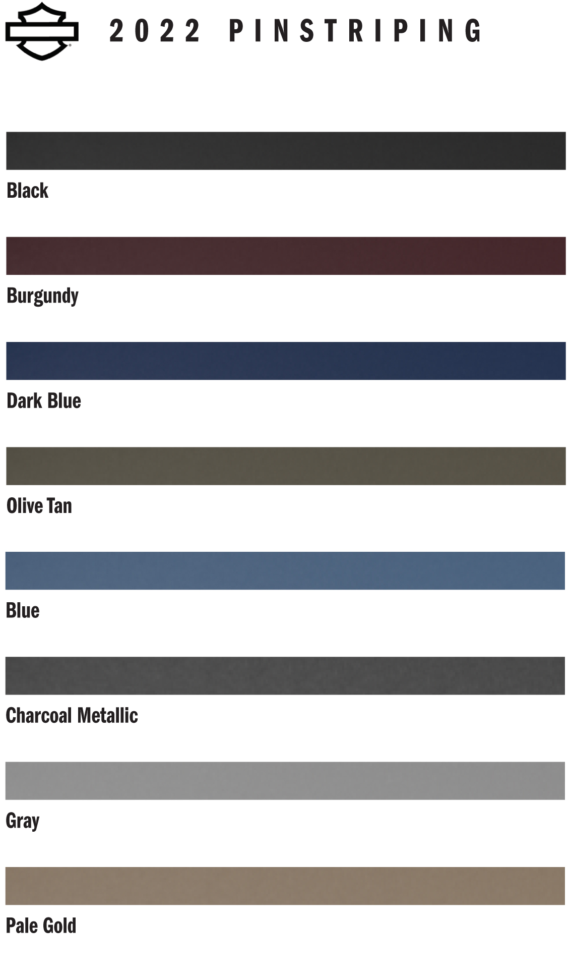 H-D Pin striping color selection